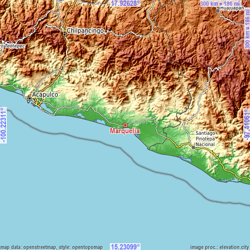 Topographic map of Marquelia