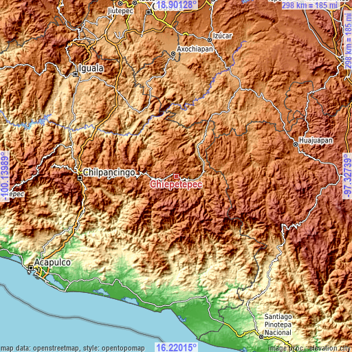 Topographic map of Chiepetepec