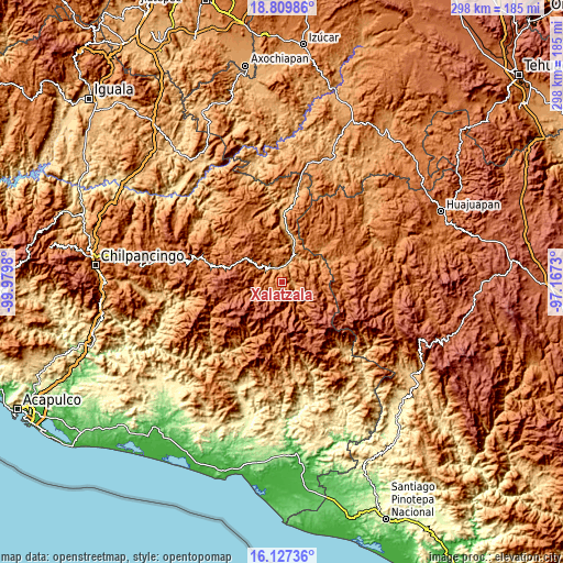 Topographic map of Xalatzala