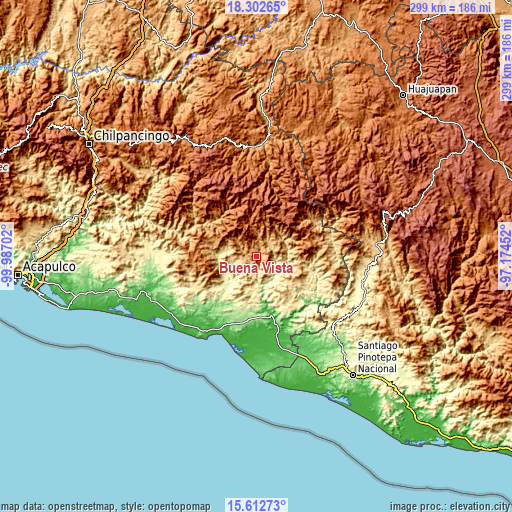 Topographic map of Buena Vista