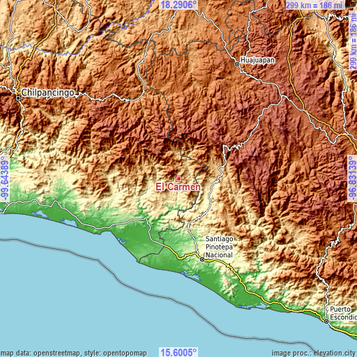 Topographic map of El Carmen