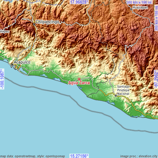 Topographic map of Agua Zarca