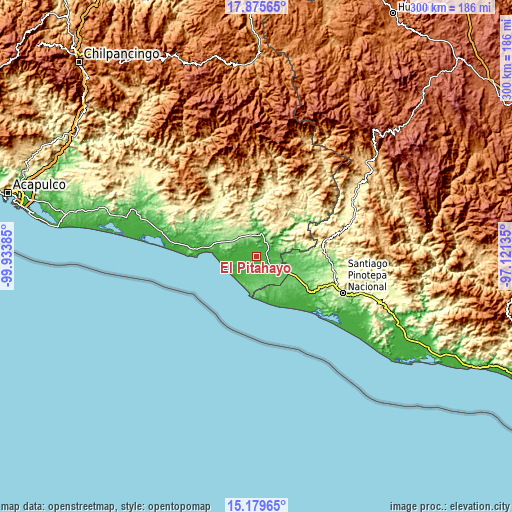 Topographic map of El Pitahayo