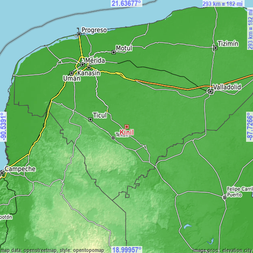Topographic map of Kinil