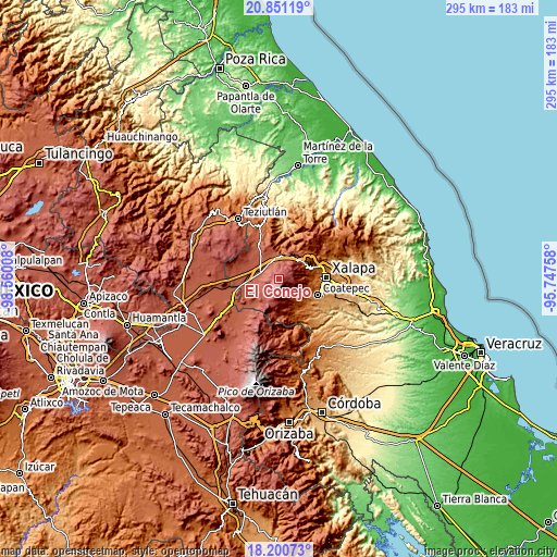 Topographic map of El Conejo