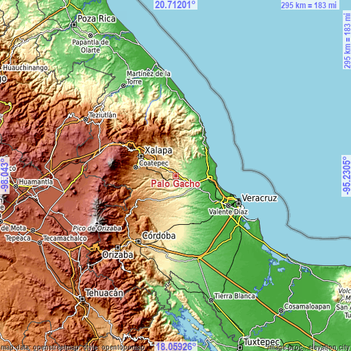 Topographic map of Palo Gacho