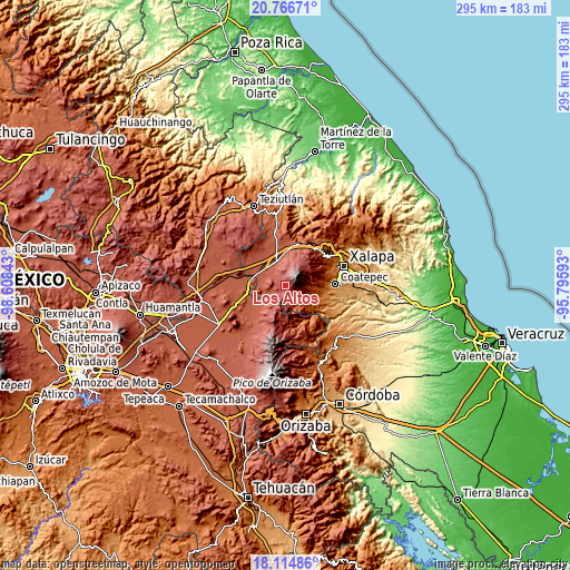 Topographic map of Los Altos