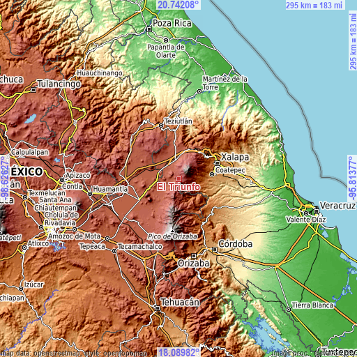 Topographic map of El Triunfo