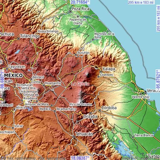 Topographic map of La Gloria