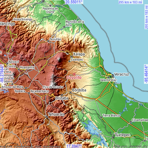 Topographic map of Coyolito