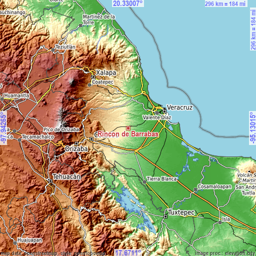 Topographic map of Rincón de Barrabás