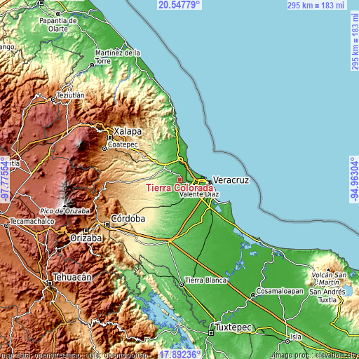 Topographic map of Tierra Colorada