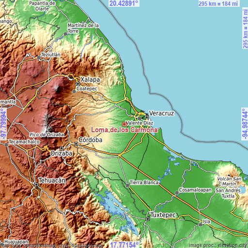 Topographic map of Loma de los Carmona