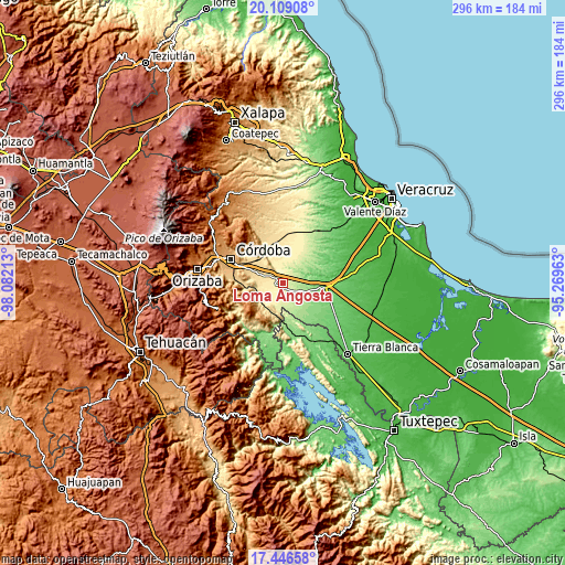 Topographic map of Loma Angosta