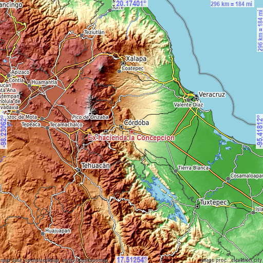 Topographic map of Ex-hacienda la Concepción