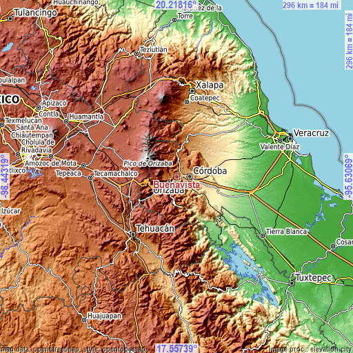 Topographic map of Buenavista