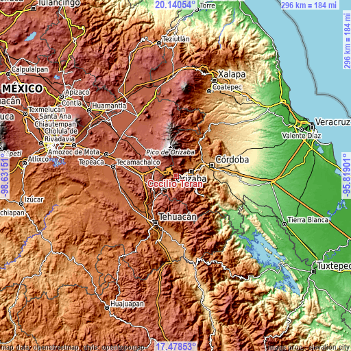 Topographic map of Cecilio Terán