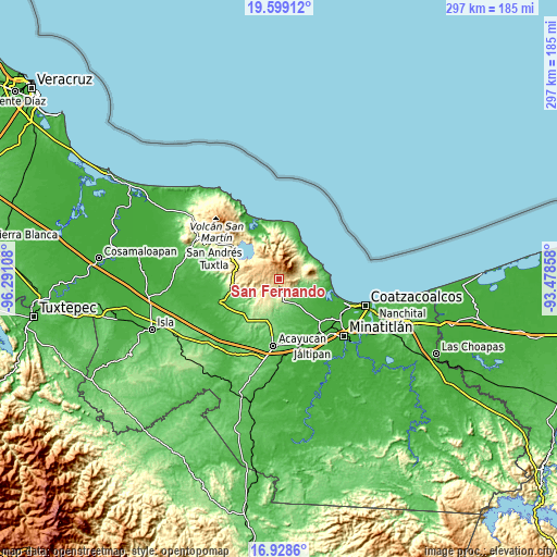 Topographic map of San Fernando