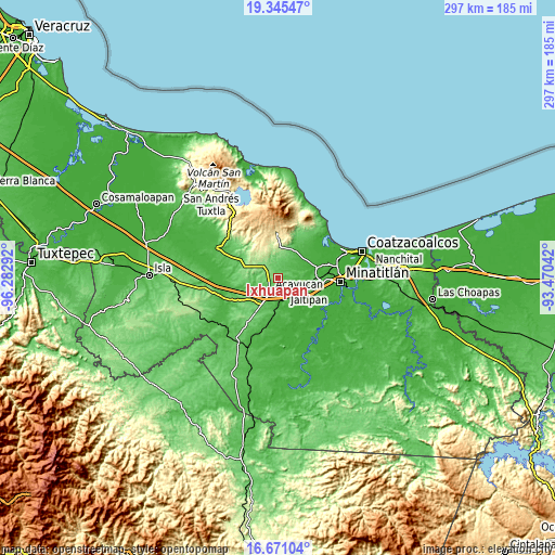 Topographic map of Ixhuapan