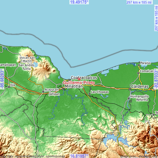 Topographic map of Guillermo Prieto