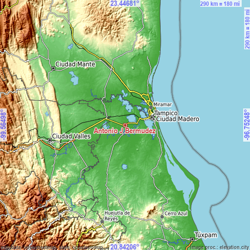 Topographic map of Antonio J Bermúdez
