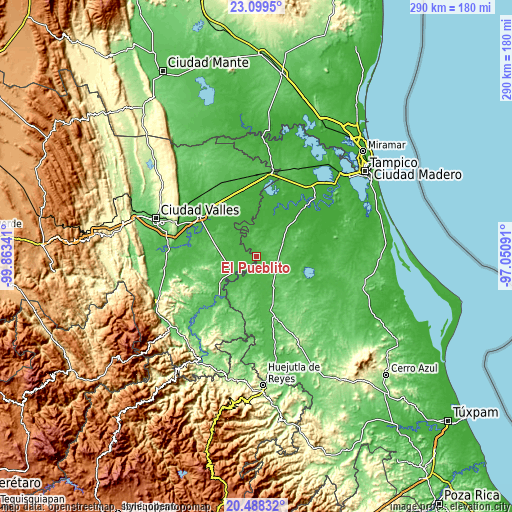 Topographic map of El Pueblito