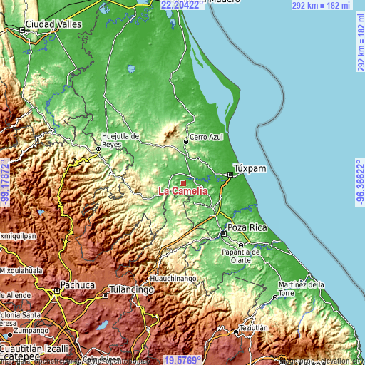 Topographic map of La Camelia