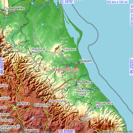 Topographic map of Estero del Ídolo