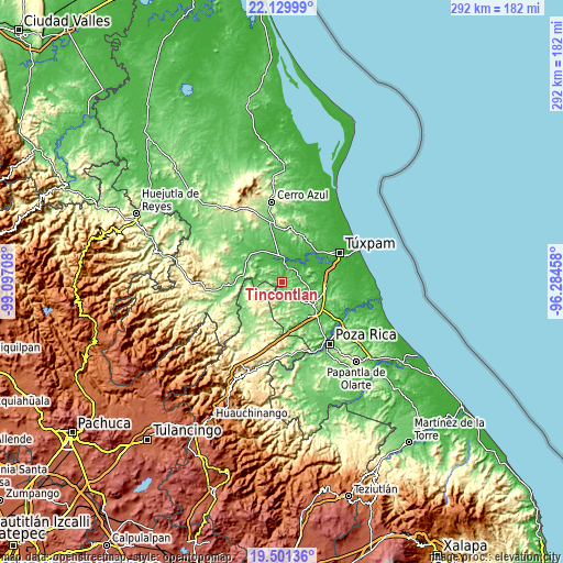 Topographic map of Tincontlán