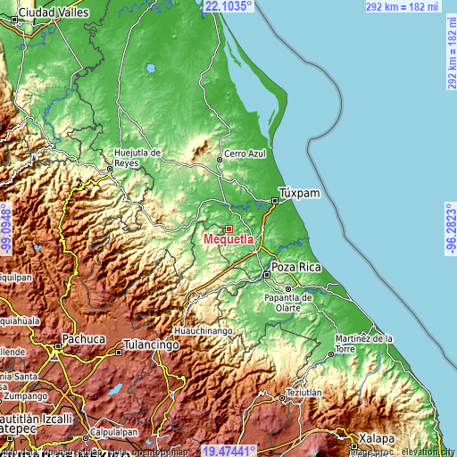 Topographic map of Mequetla