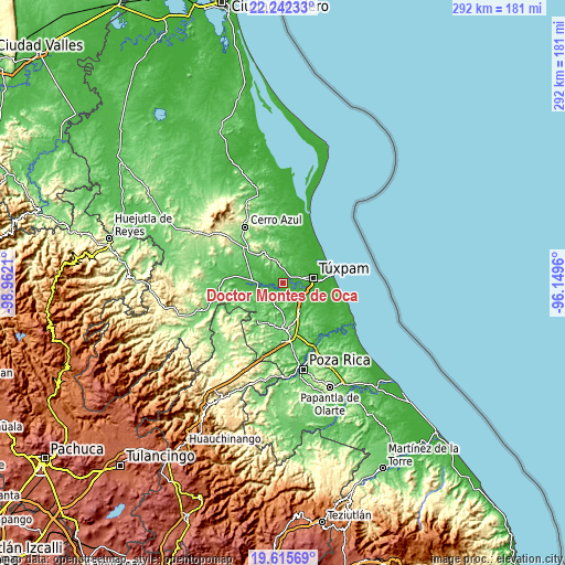 Topographic map of Doctor Montes de Oca