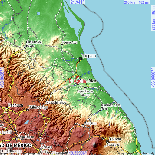 Topographic map of El Águila