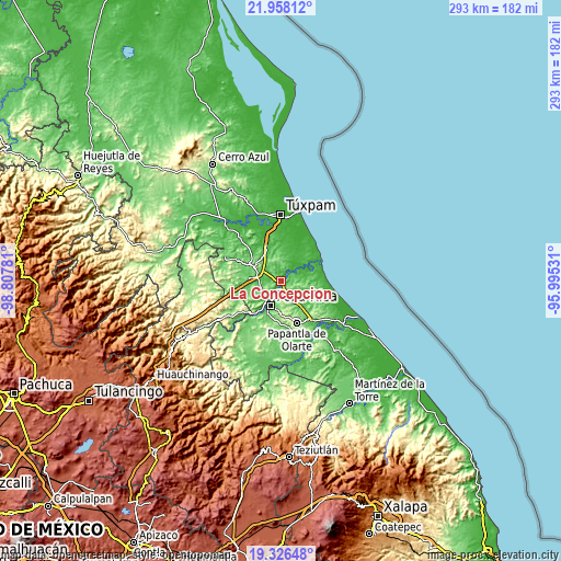 Topographic map of La Concepción