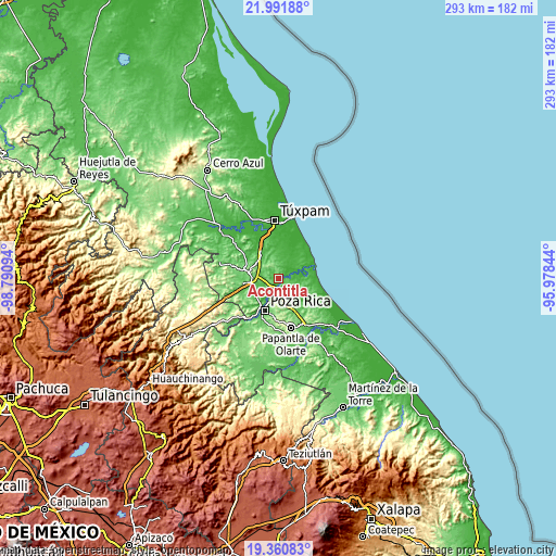 Topographic map of Acontitla