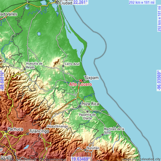 Topographic map of Alto Lucero