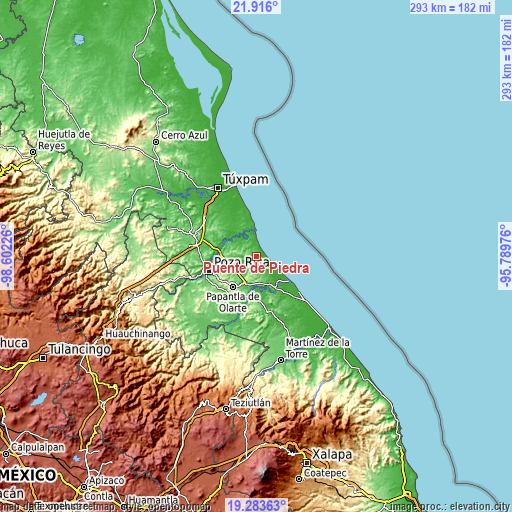 Topographic map of Puente de Piedra