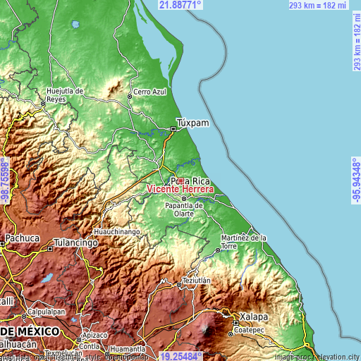 Topographic map of Vicente Herrera