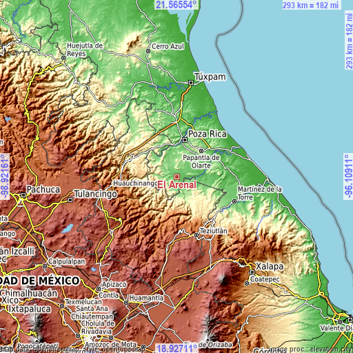 Topographic map of El Arenal