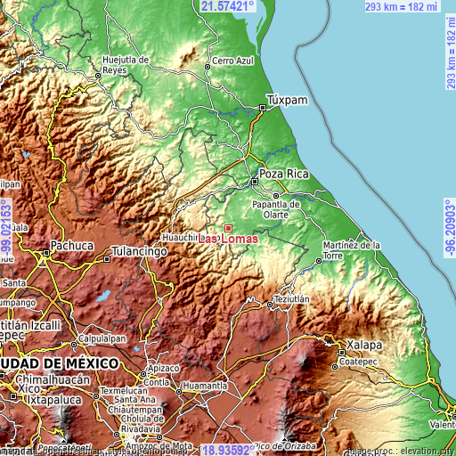 Topographic map of Las Lomas