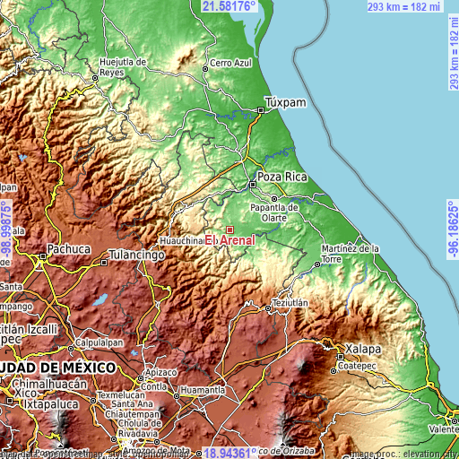 Topographic map of El Arenal