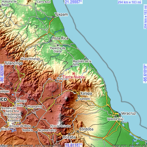 Topographic map of Tierra Nueva