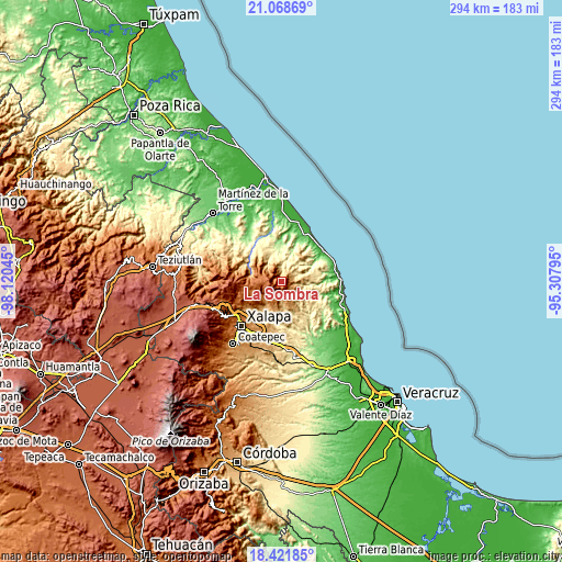 Topographic map of La Sombra