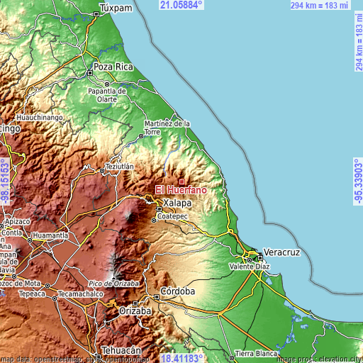 Topographic map of El Huérfano