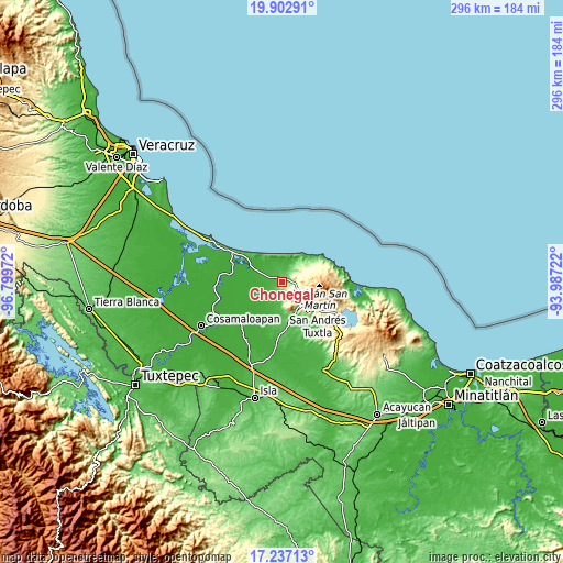 Topographic map of Chonegal