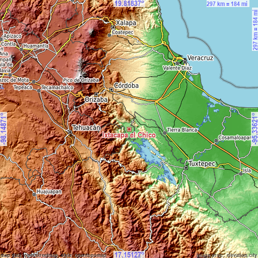 Topographic map of Ixtacapa el Chico