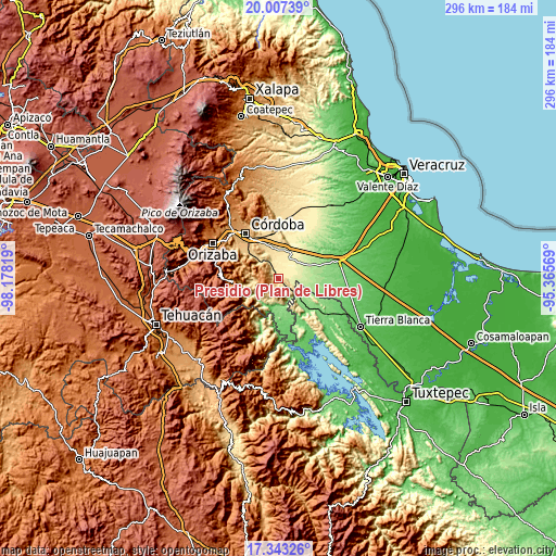 Topographic map of Presidio (Plan de Libres)