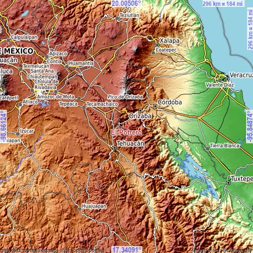 Topographic map of El Potrero