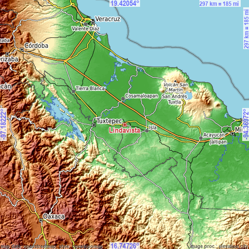 Topographic map of Lindavista