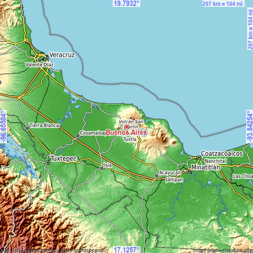 Topographic map of Buenos Aires