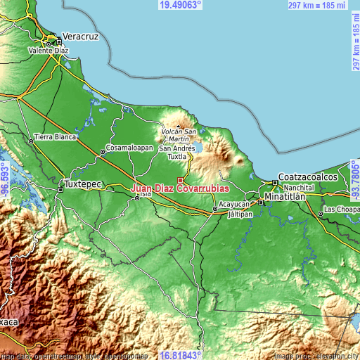 Topographic map of Juan Díaz Covarrubias